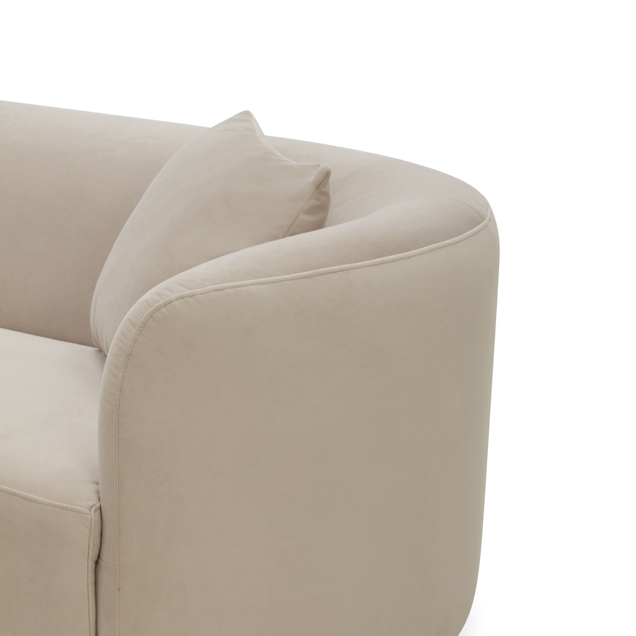 Wylder 4 Seater Curved Sofa Velvet Taupe