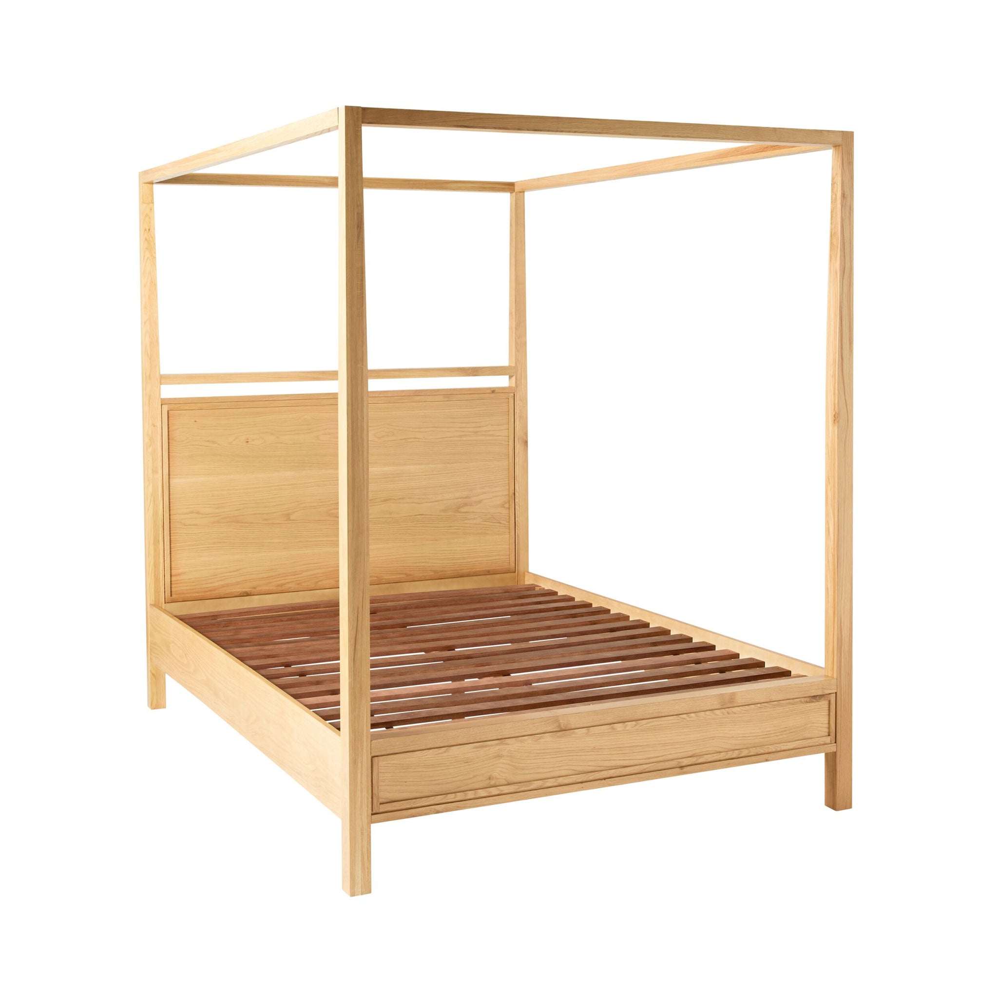 Avalon King Four Poster Bed Light Oak