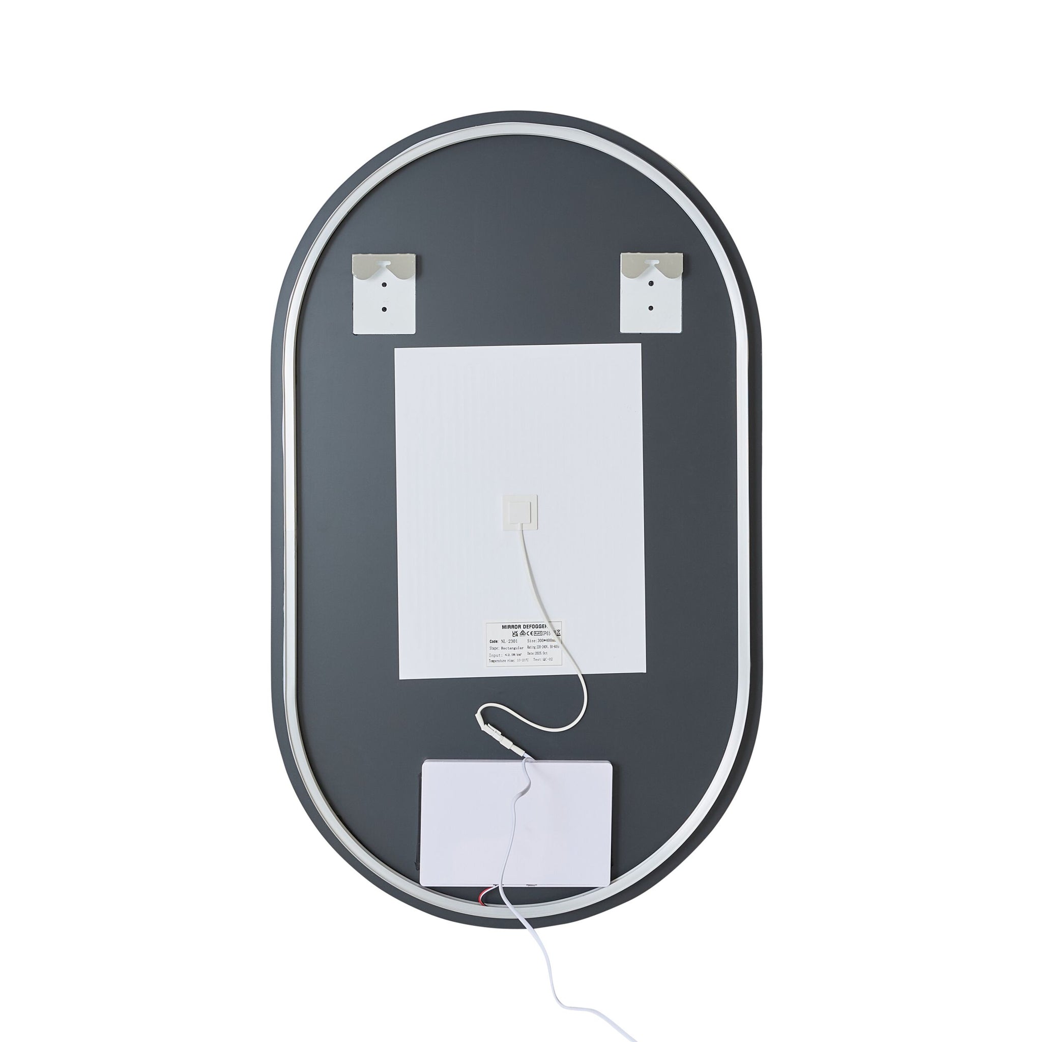 Bowen Oval LED Vanity Mirror Silver 60x100cm