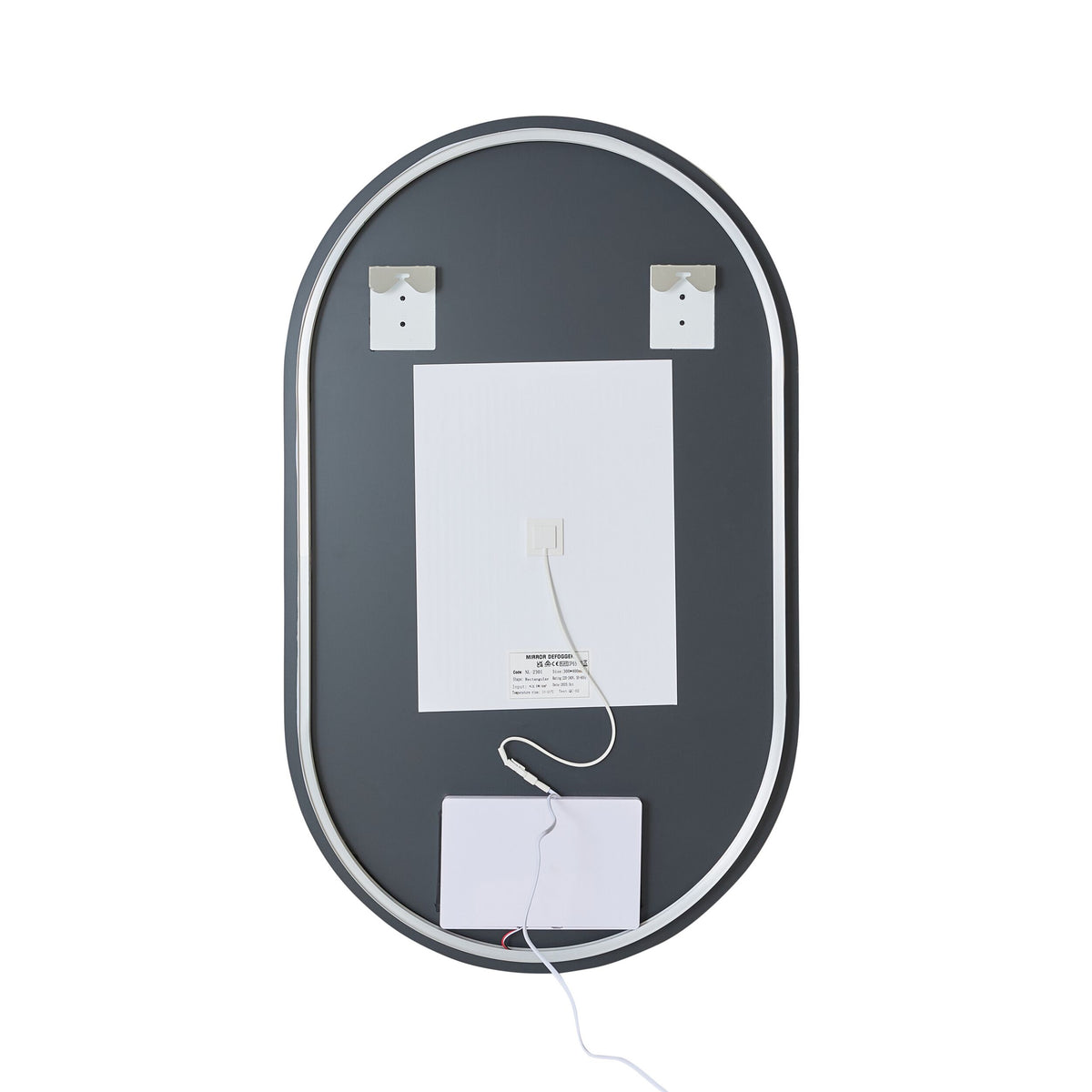 Bowen Oval LED Vanity Mirror Silver 60x100cm