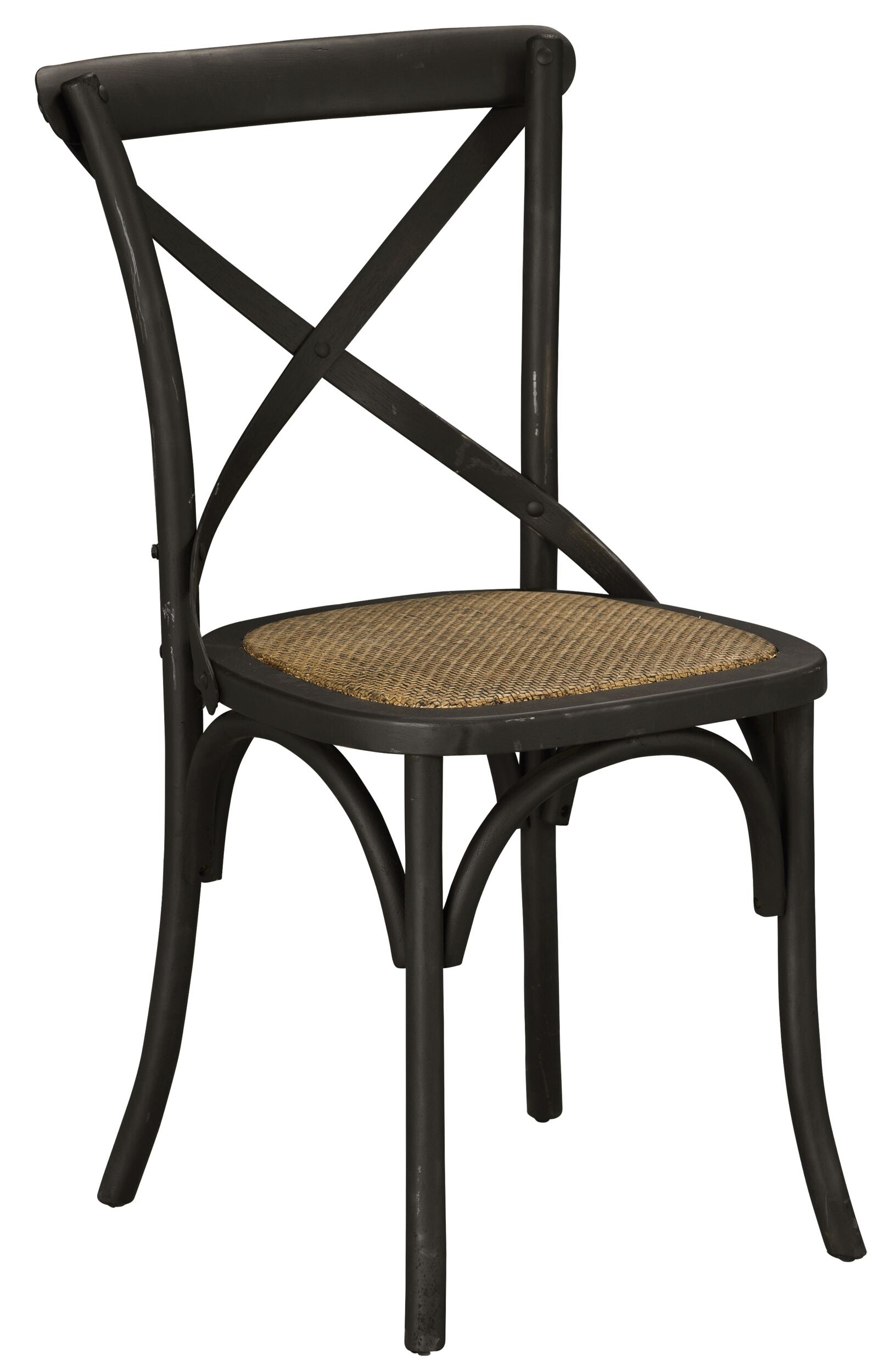 Provincial Cross Back Dining Chair Black