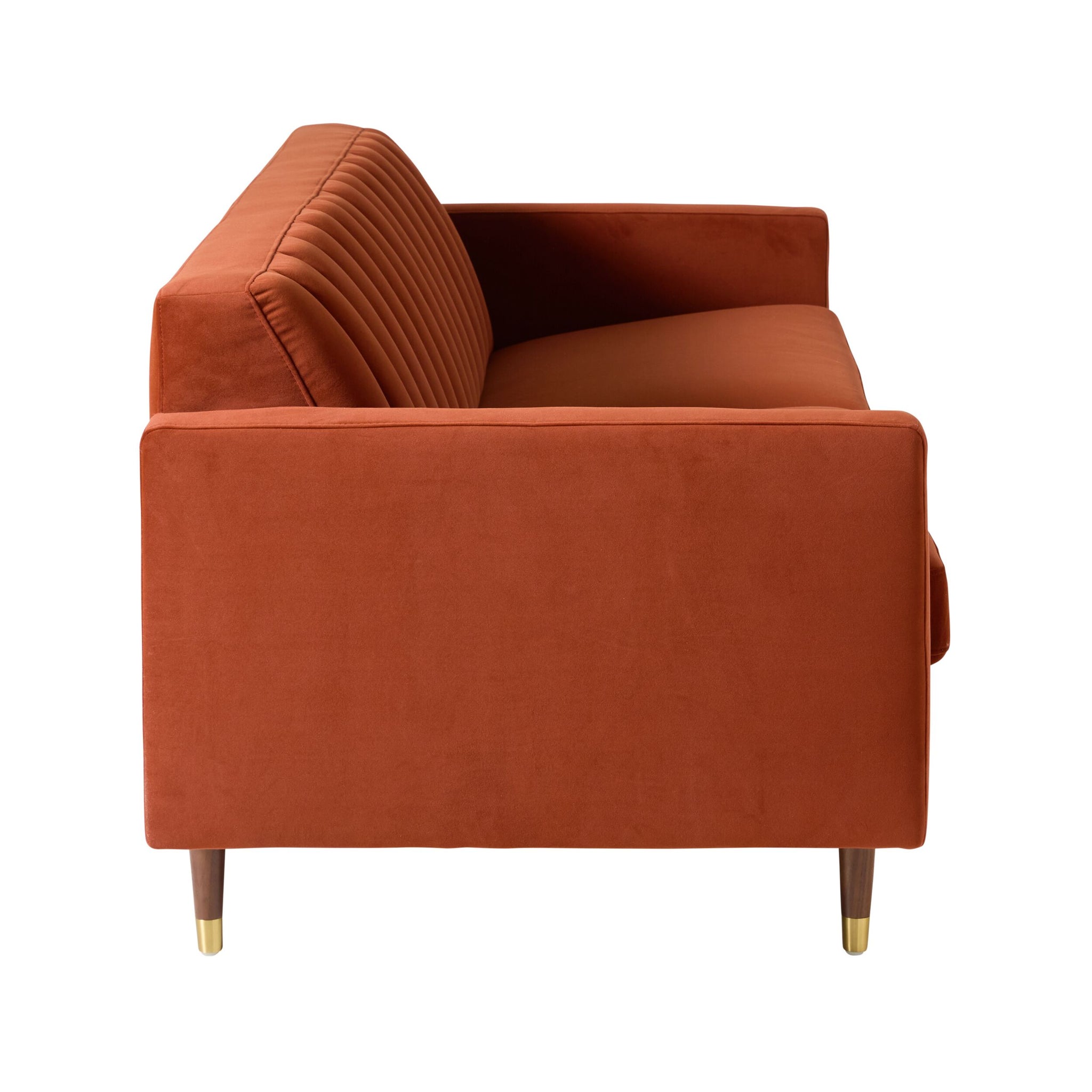 Stitch 3 Seater Velvet Sofa Copper