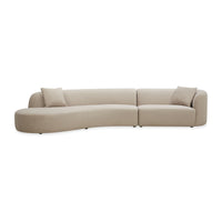 Wylder 4 Seater Curved Sofa Velvet Taupe
