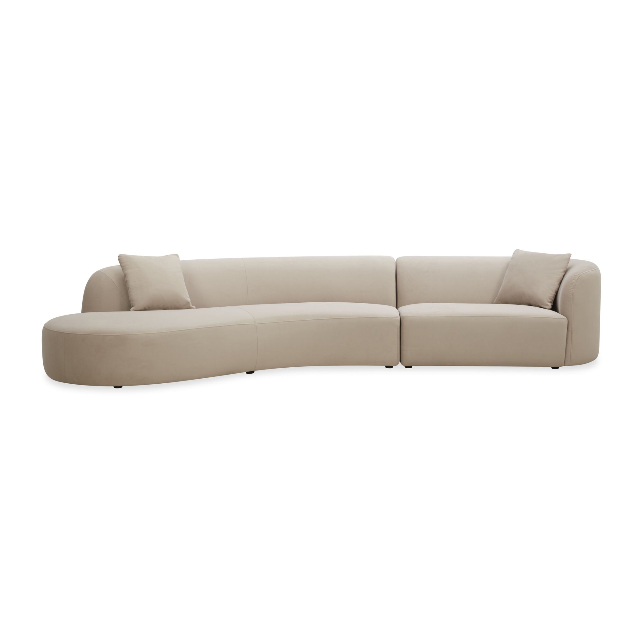 Wylder 4 Seater Curved Sofa Velvet Taupe