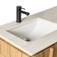 Asher Double Bathroom Vanity Teak with Stone Top 1510mm Package