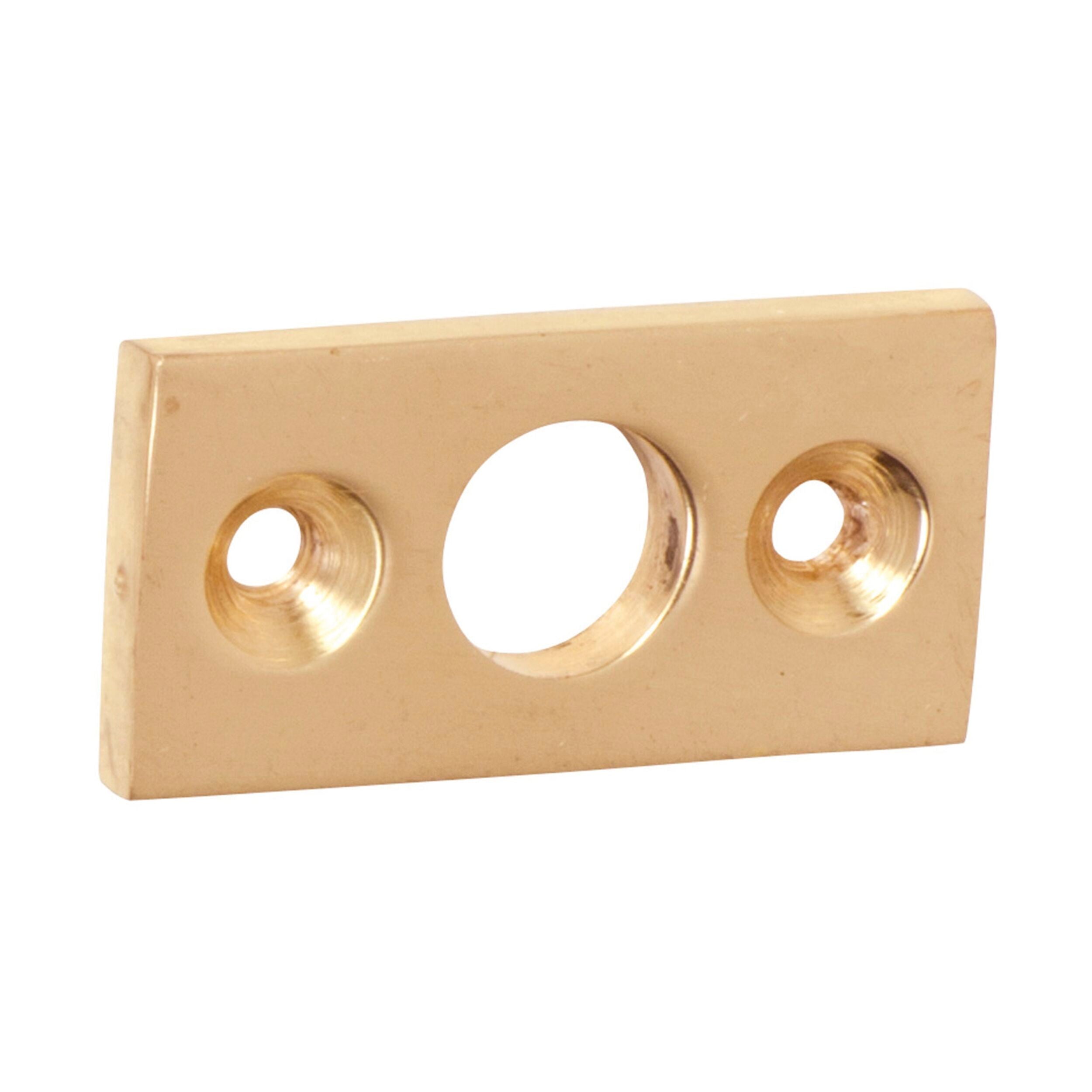 1405 Plate Keeper Polished Brass L25xW13mm Bolt 9mm