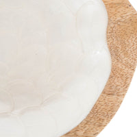 Arlo Round Teardrop Wooden Bowl 16x14x2.5cm