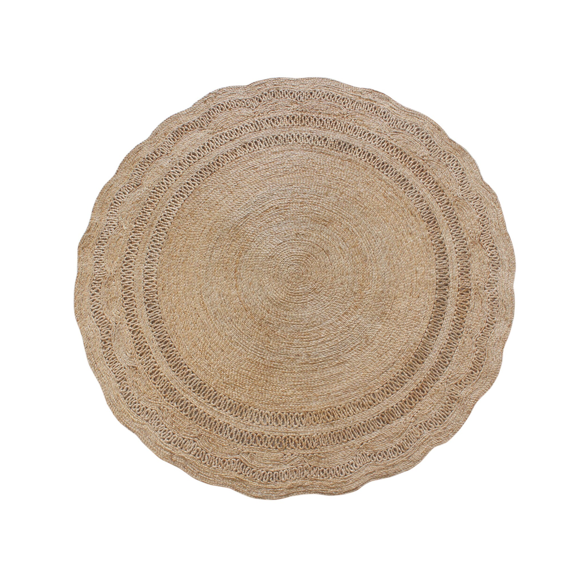 Meadow Scallop Jute Round Rug Natural 200cm
