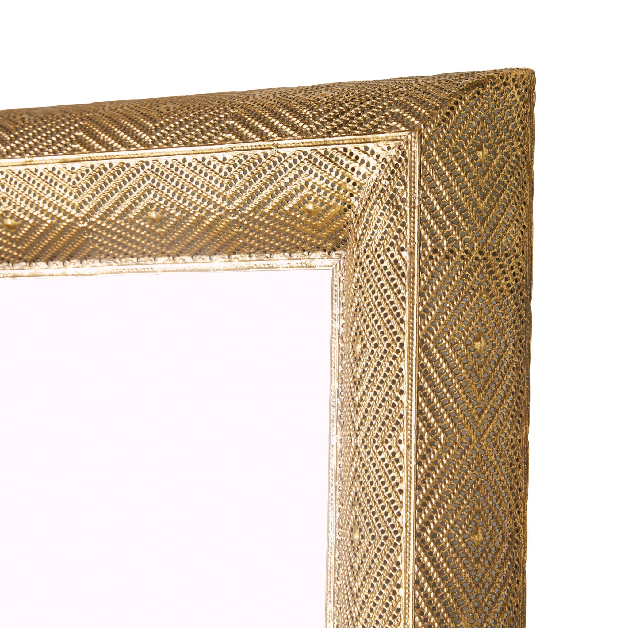 Metal Diamond Chevron Gold Mirror 80x55cm
