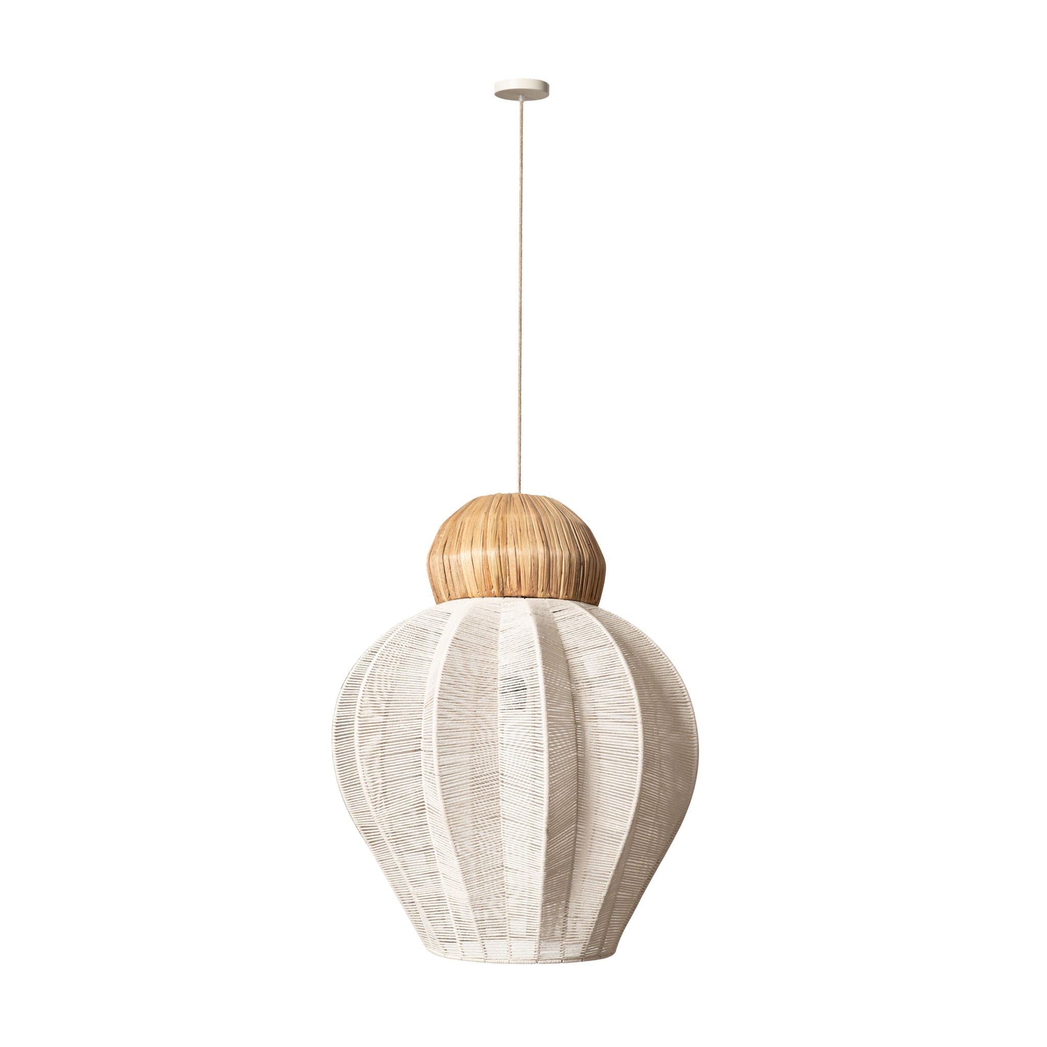 Dahlia Pendant White Natural 56x56x70cm