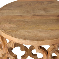 Eco Sole Carved Wooden Side Table Large 48cm