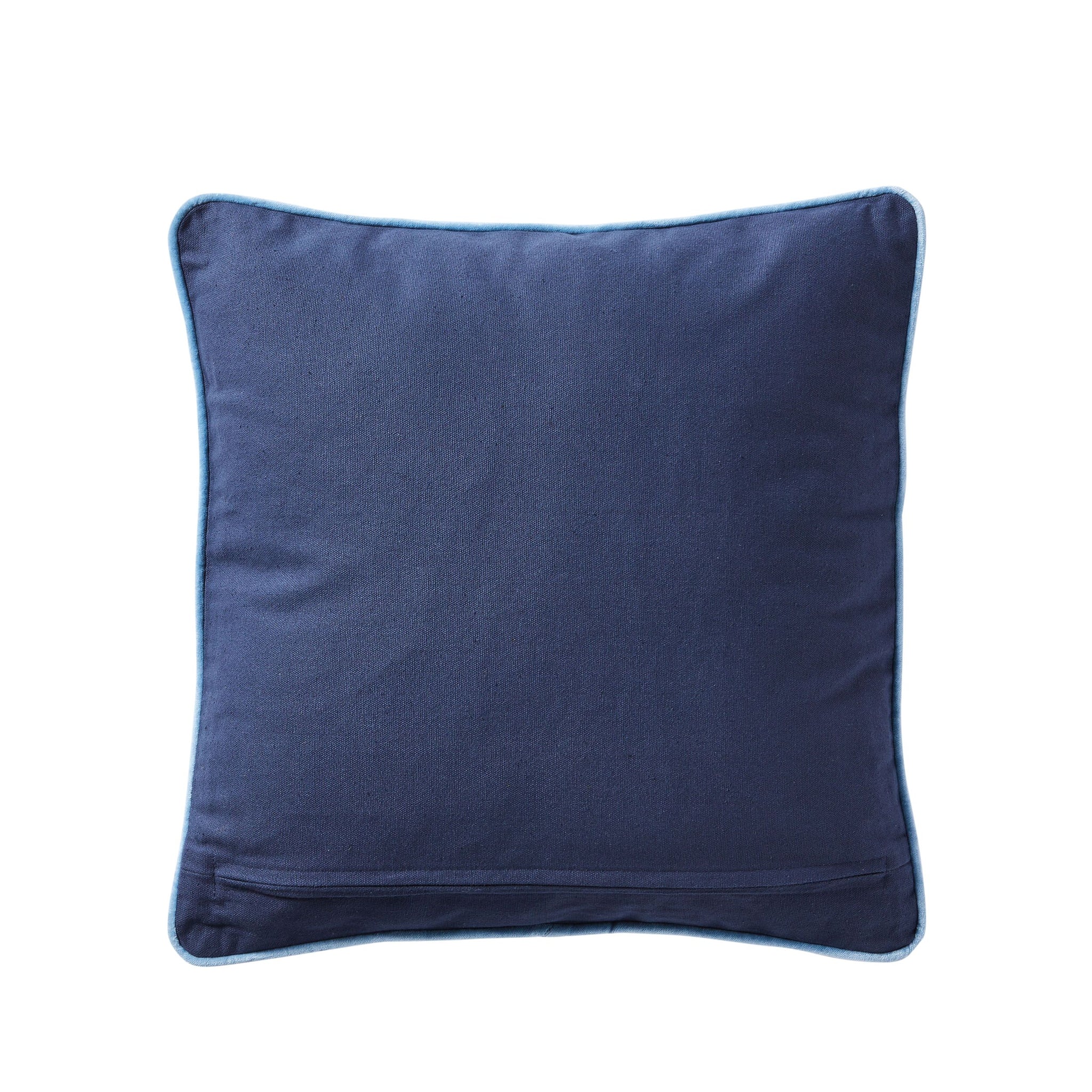 Stitch Indigo Embroidered Bird Cushion 45x45cm