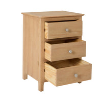 Oakridge 3 Drawer Bedside Light Oak