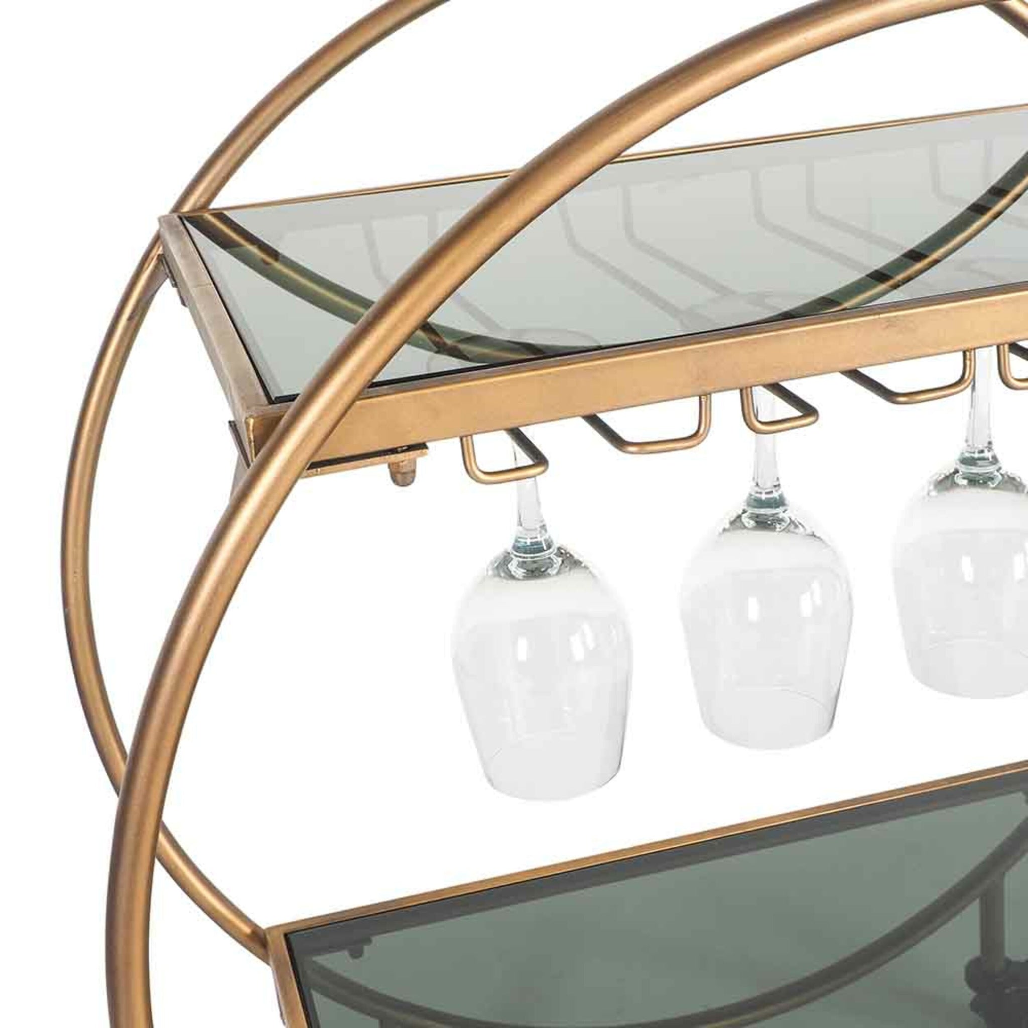 Dominique Drinks Trolley Gold 77x71x36cm