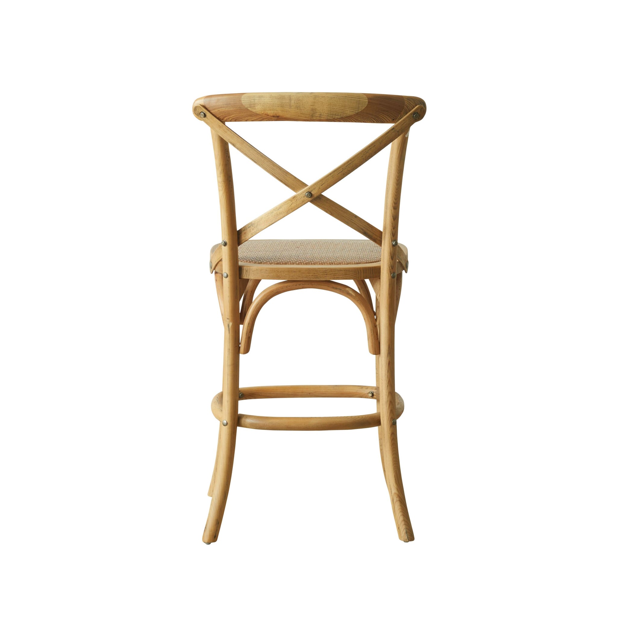 Provincial Cross Back Dining Stool Natural Oak