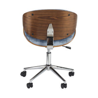 Jetson Desk Chair Timber Veneer Back Brushed Blue