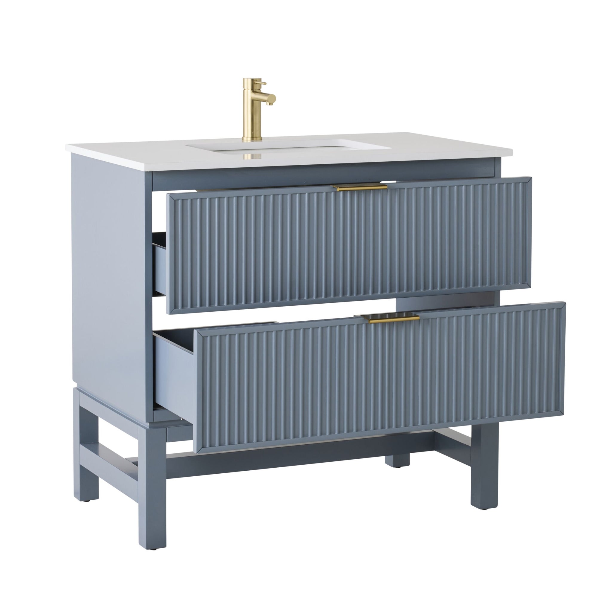Lennox Single Vanity Slate Blue 940mm
