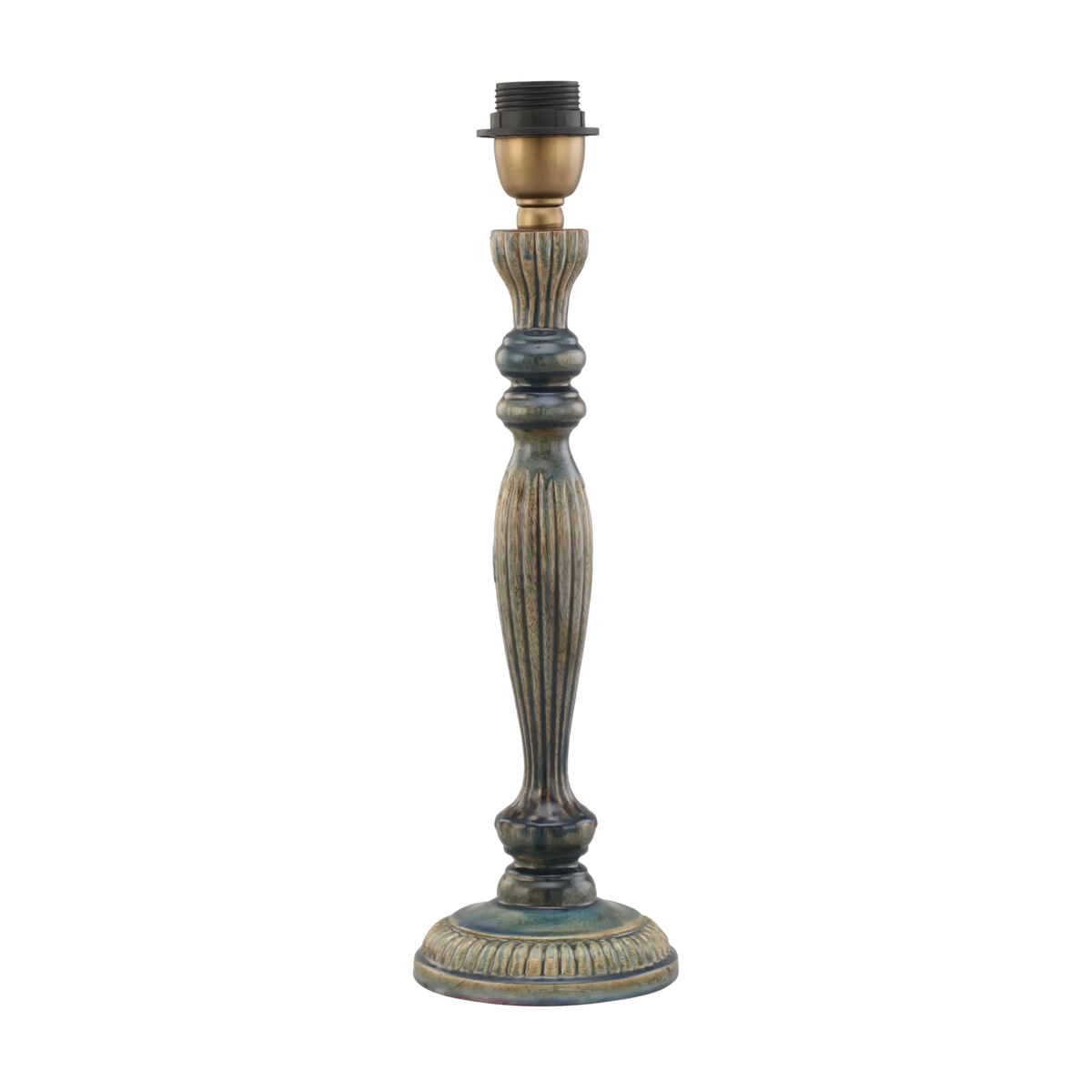 Zarina Meena Teal Blue Wooden Table Lamp Base 13x13x36cm