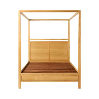Avalon Queen Four Poster Bed Light Oak