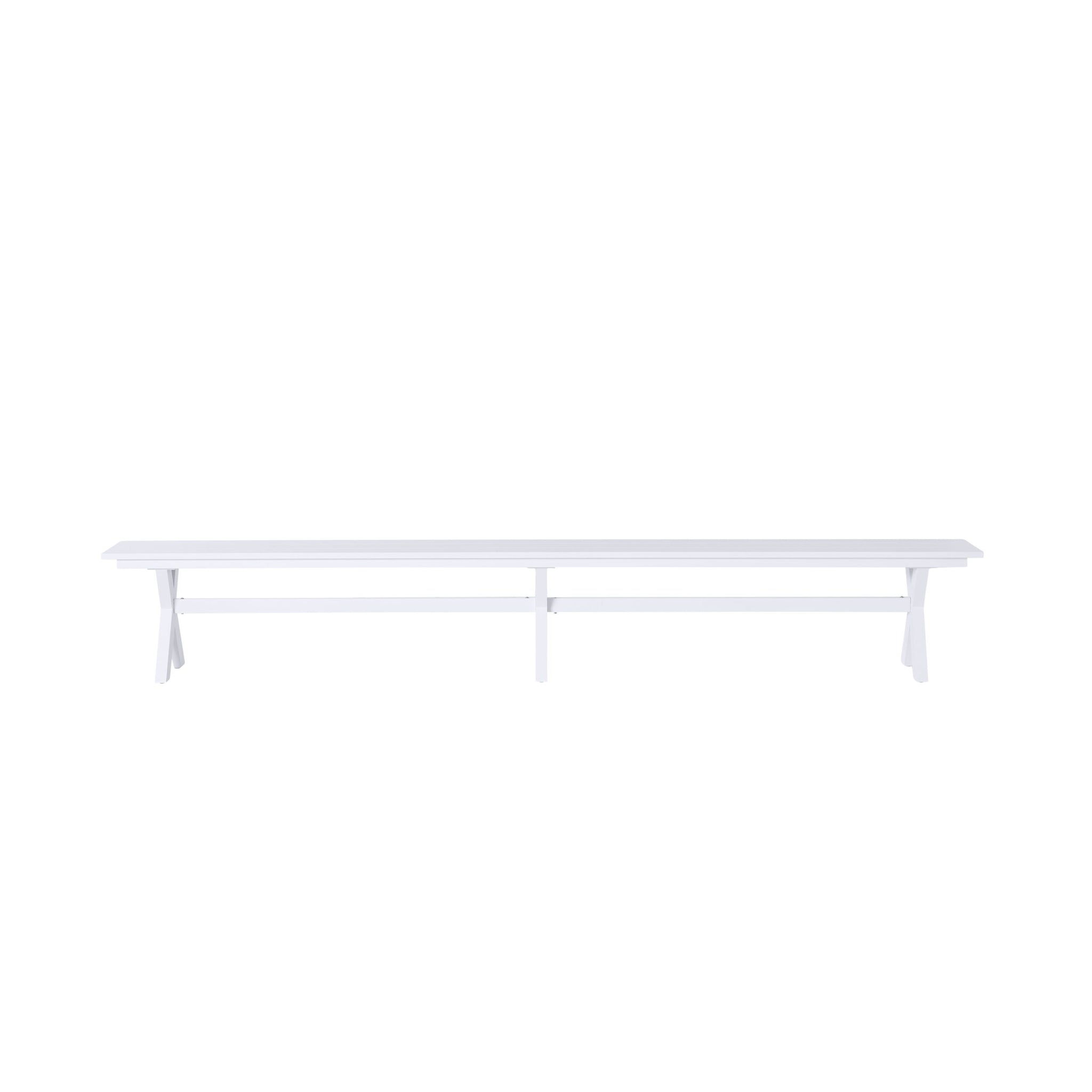 Blake Aluminium Dining Bench 300cm White