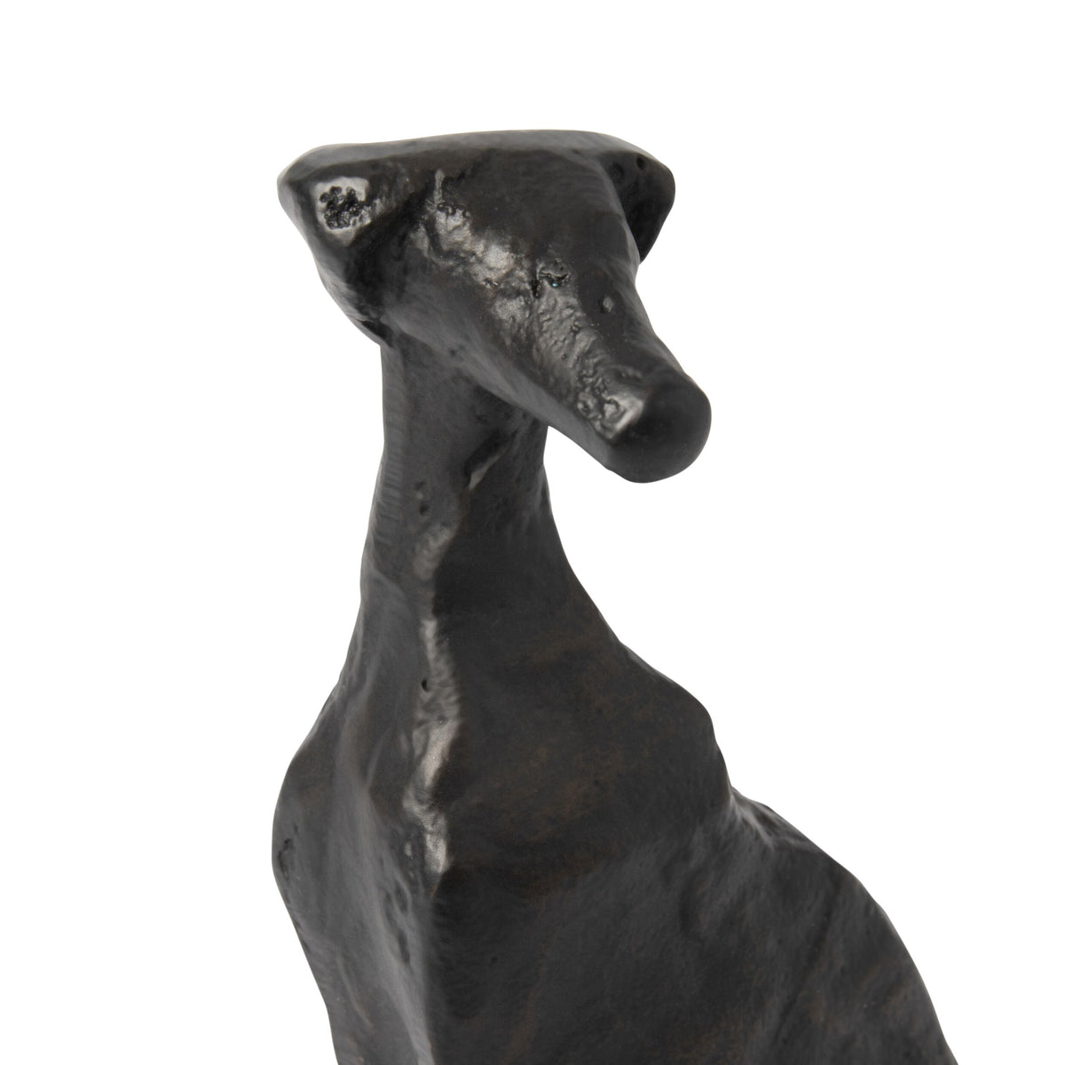 Atelier Animalia Sitting Whippet Statue Noir