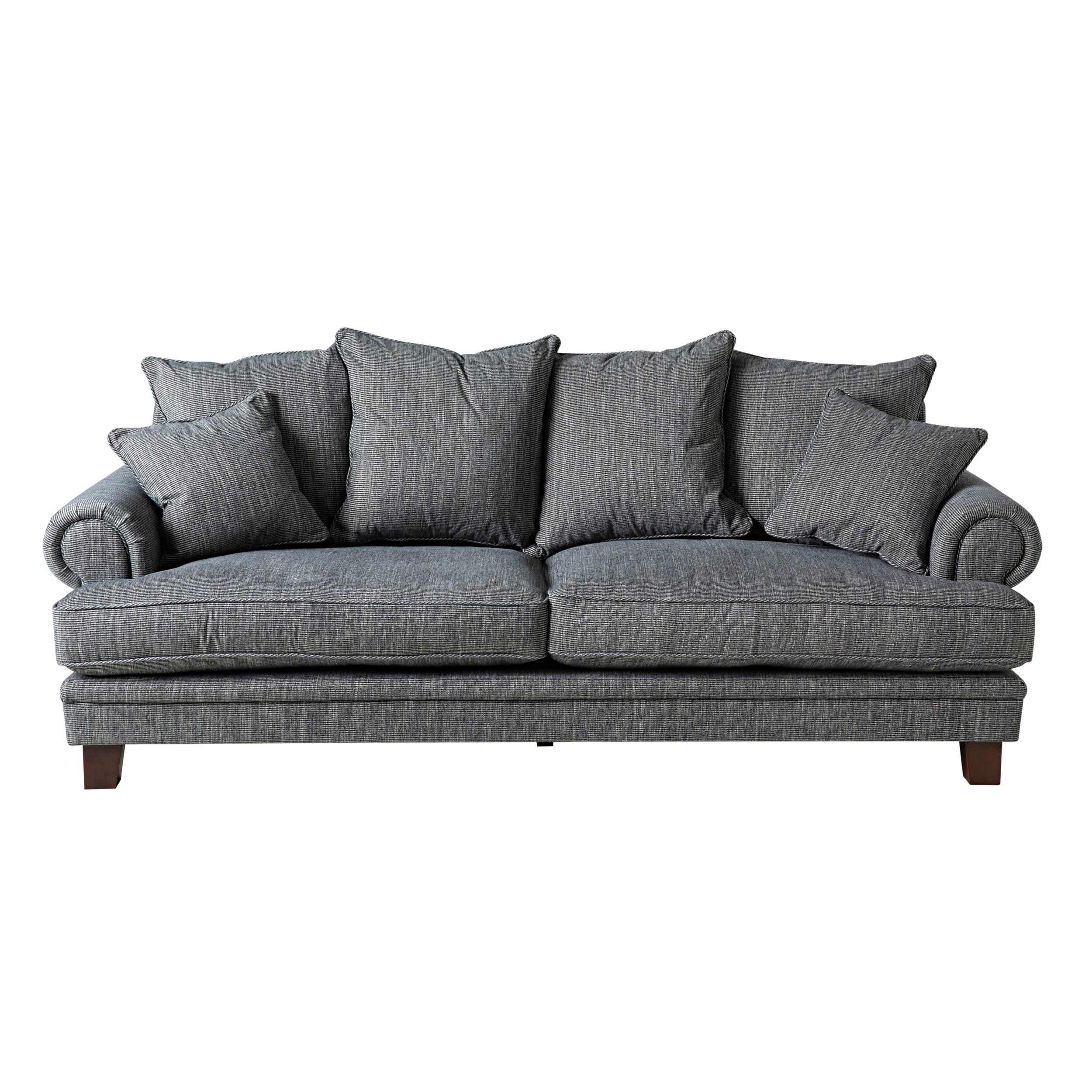 Lisette 3.5 Seater Linen Weave Sofa Charcoal Grey Custom C-001