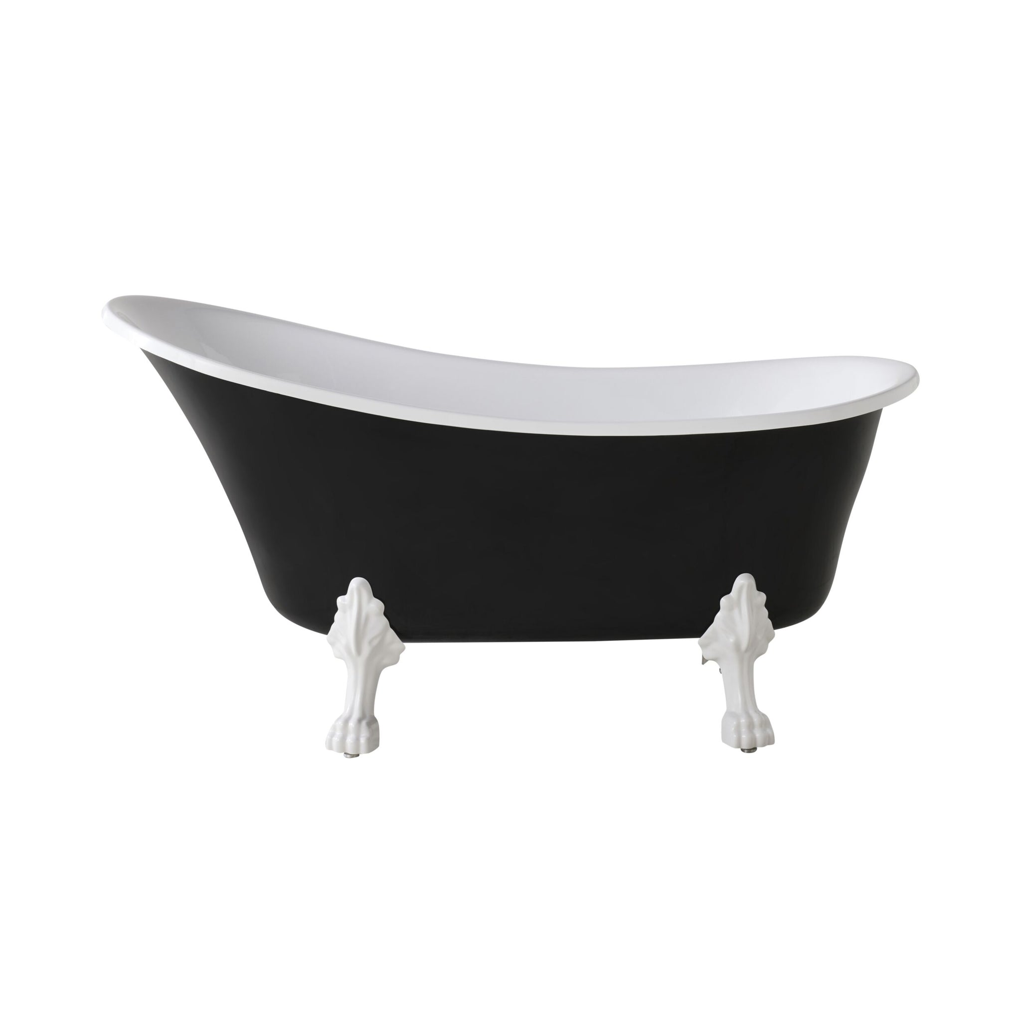 Alto Black Bath 1520mm with White Feet Package