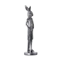 Dapper Rabbit Statue Pewter 10x10x35cm