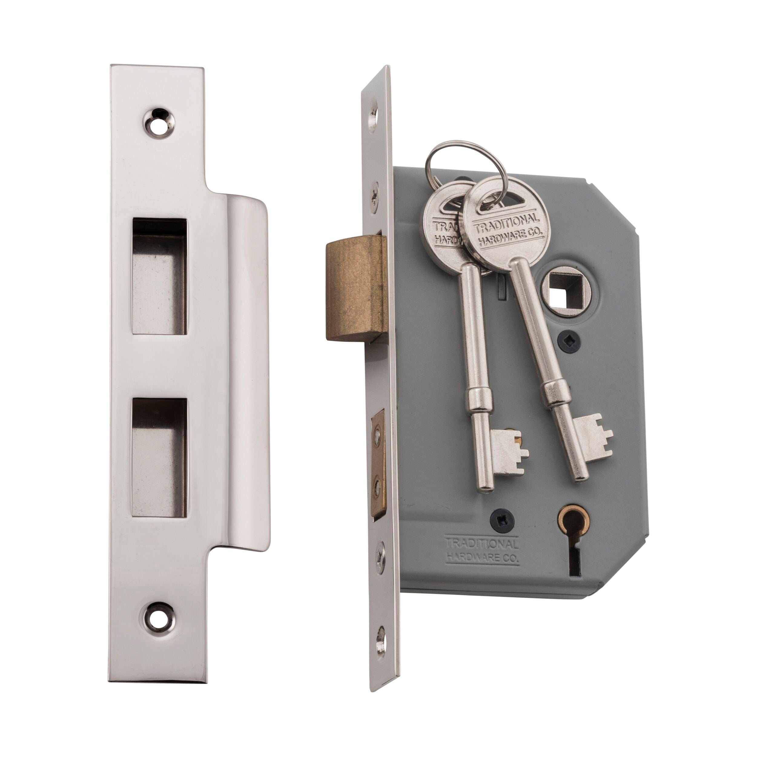 6160 Mortice Lock 5 Lever Polished Nickel CTC57mm Backset 46mm