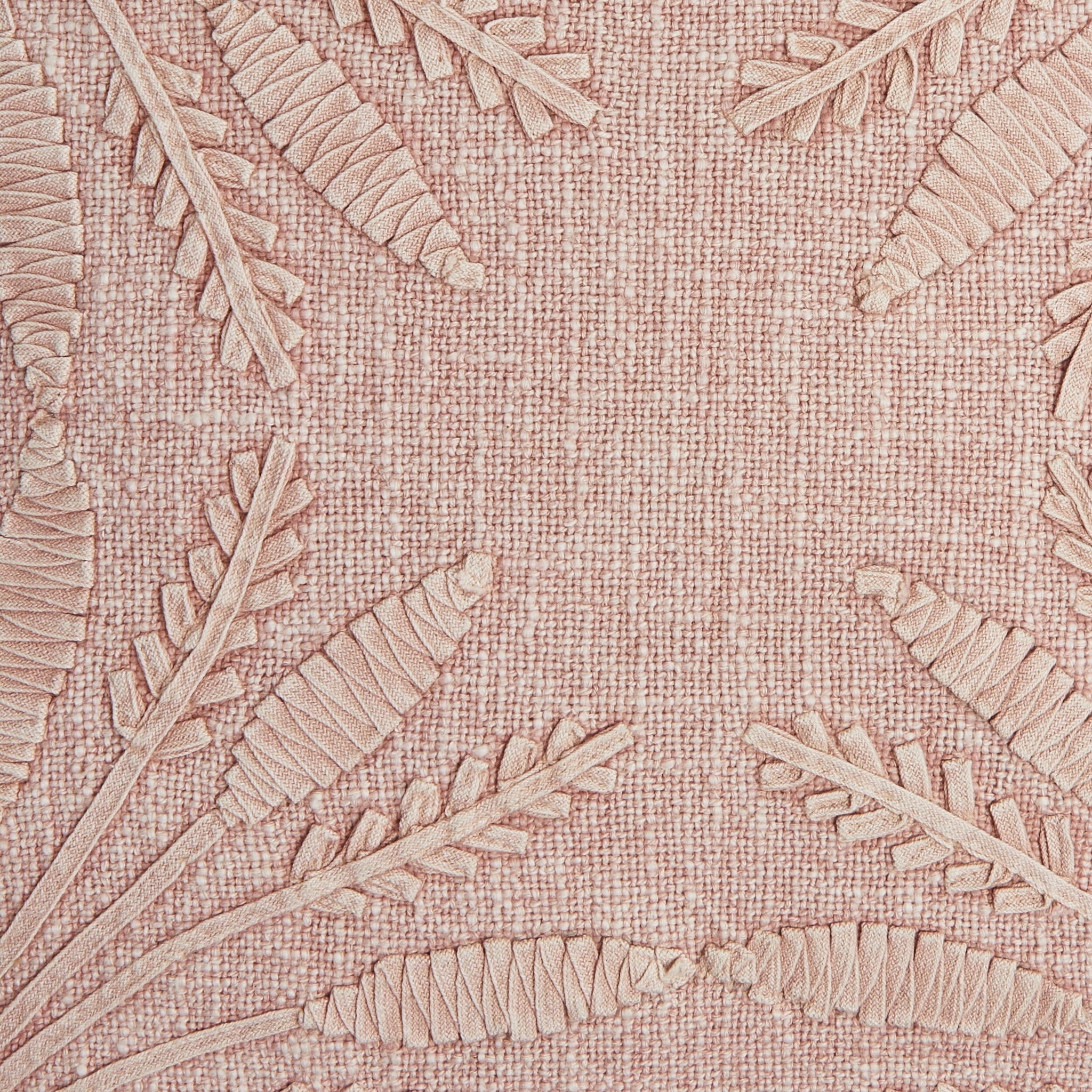 Pampas Fan Embroidered Cushion 45x45cm