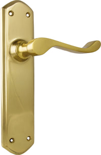 21351 Door Lever Windsor Latch Pair Unlacquered Polished Brass H200xP60xW45mm