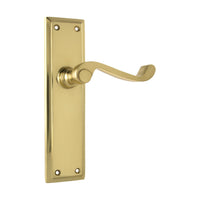 1004 Door Lever Milton Latch Pair Polished Brass H200xW50xP68mm