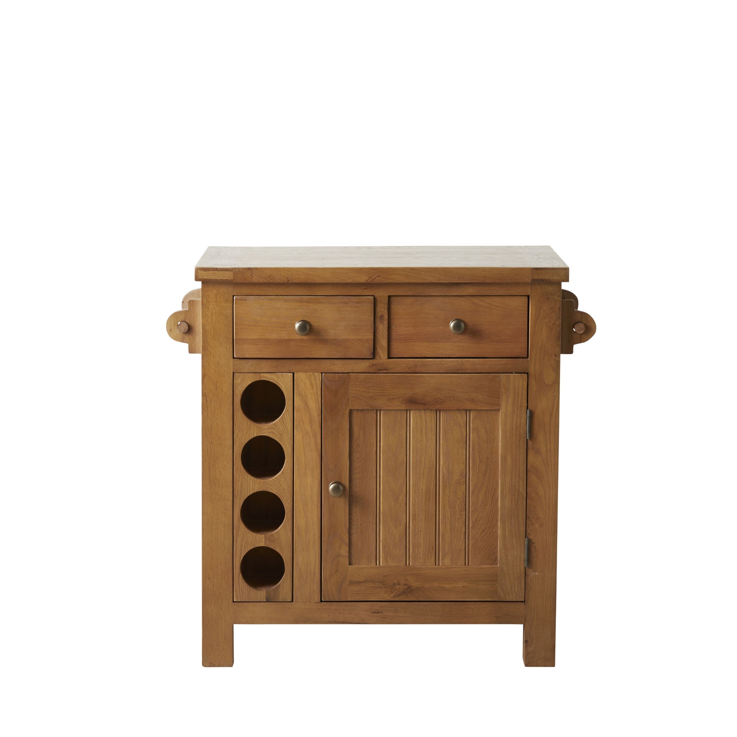 Oakford Workbench With Wine Rack - Oak Timber Top 950x580x900mm