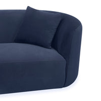 Wylder 4 Seater Curved Sofa Velvet Indigo