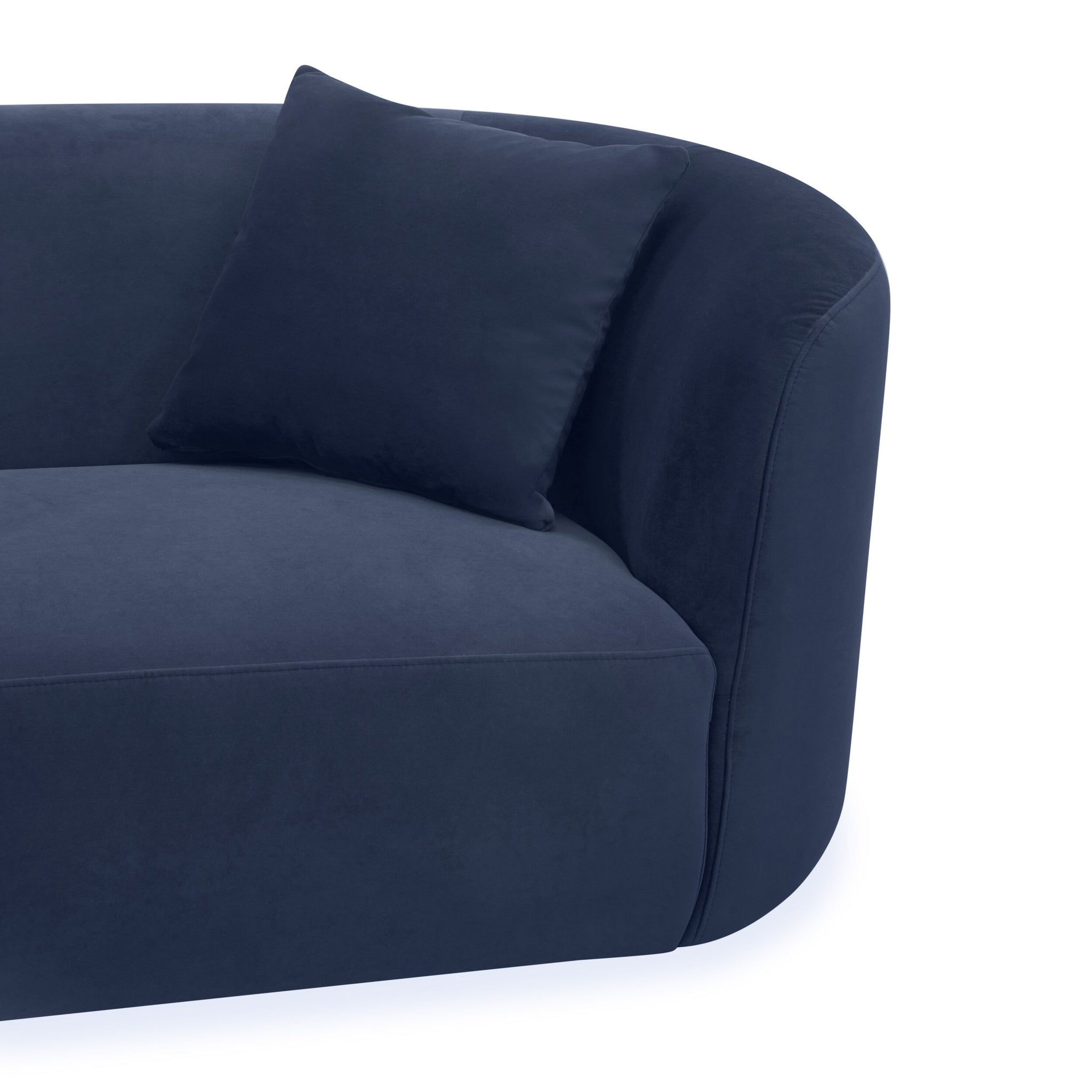 Wylder 4 Seater Curved Sofa Velvet Indigo