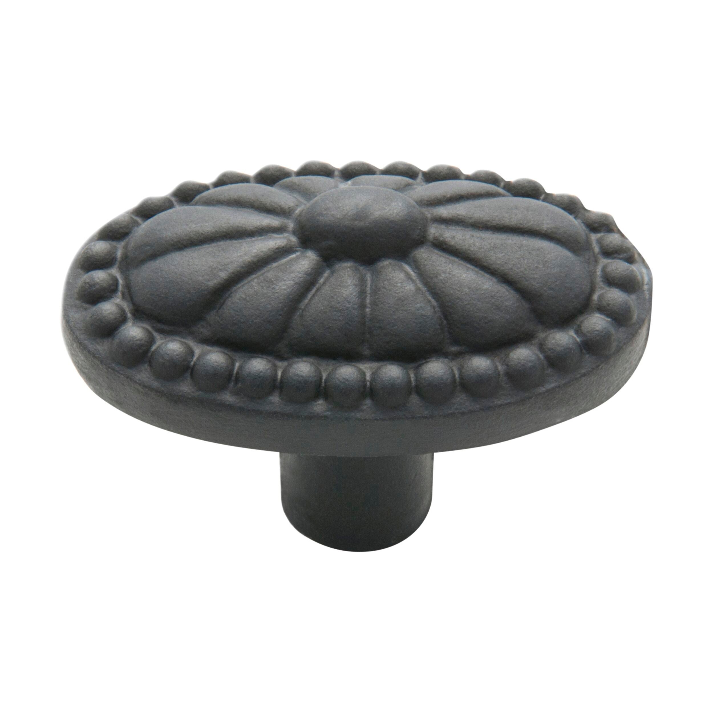 3693 Cupboard Knob Ornate Iron Matte Black H35xW54xP36mm