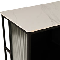 Nero Kitchen Island Bench with Drawer Black 120cm