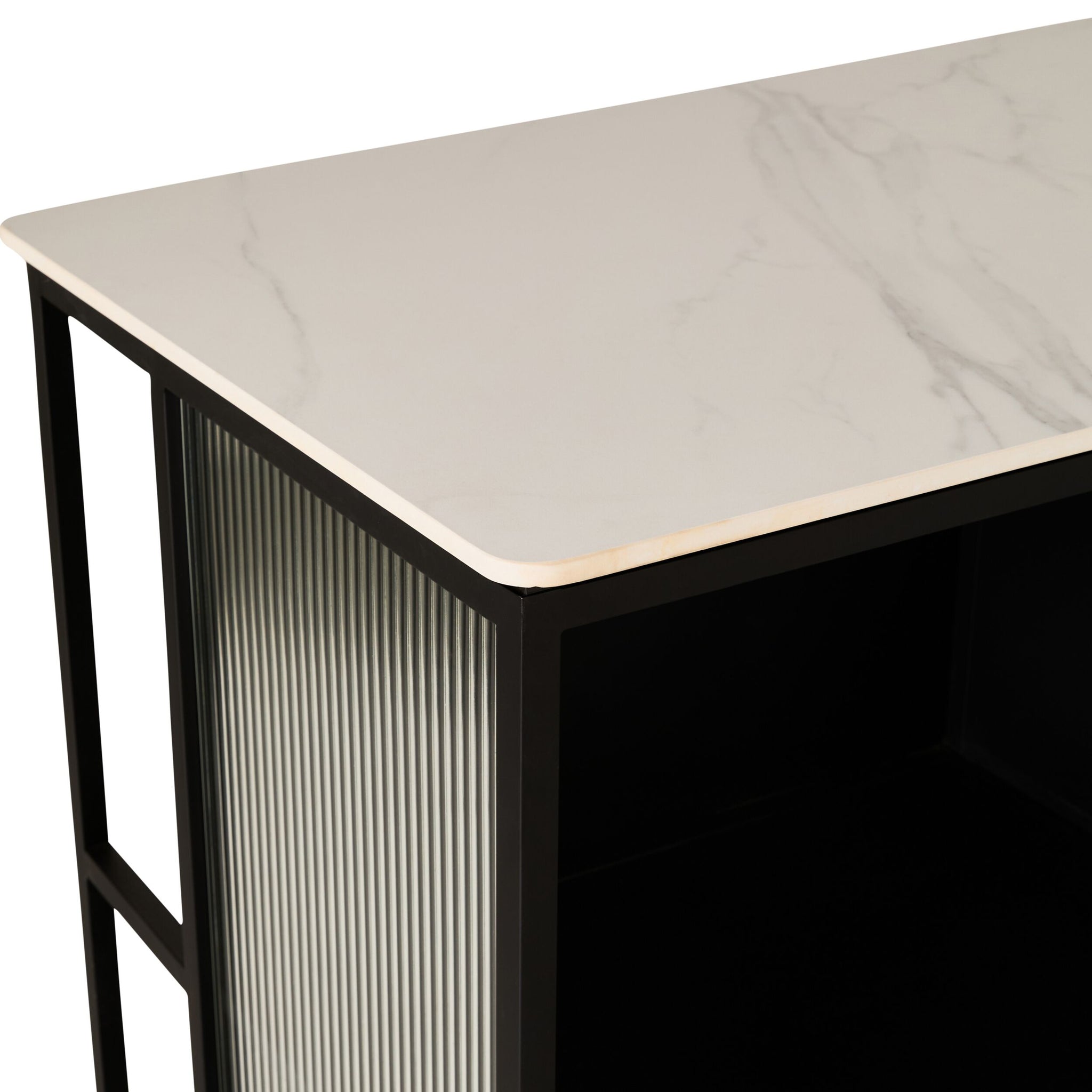 Nero Kitchen Island Bench with Drawer Black 120cm