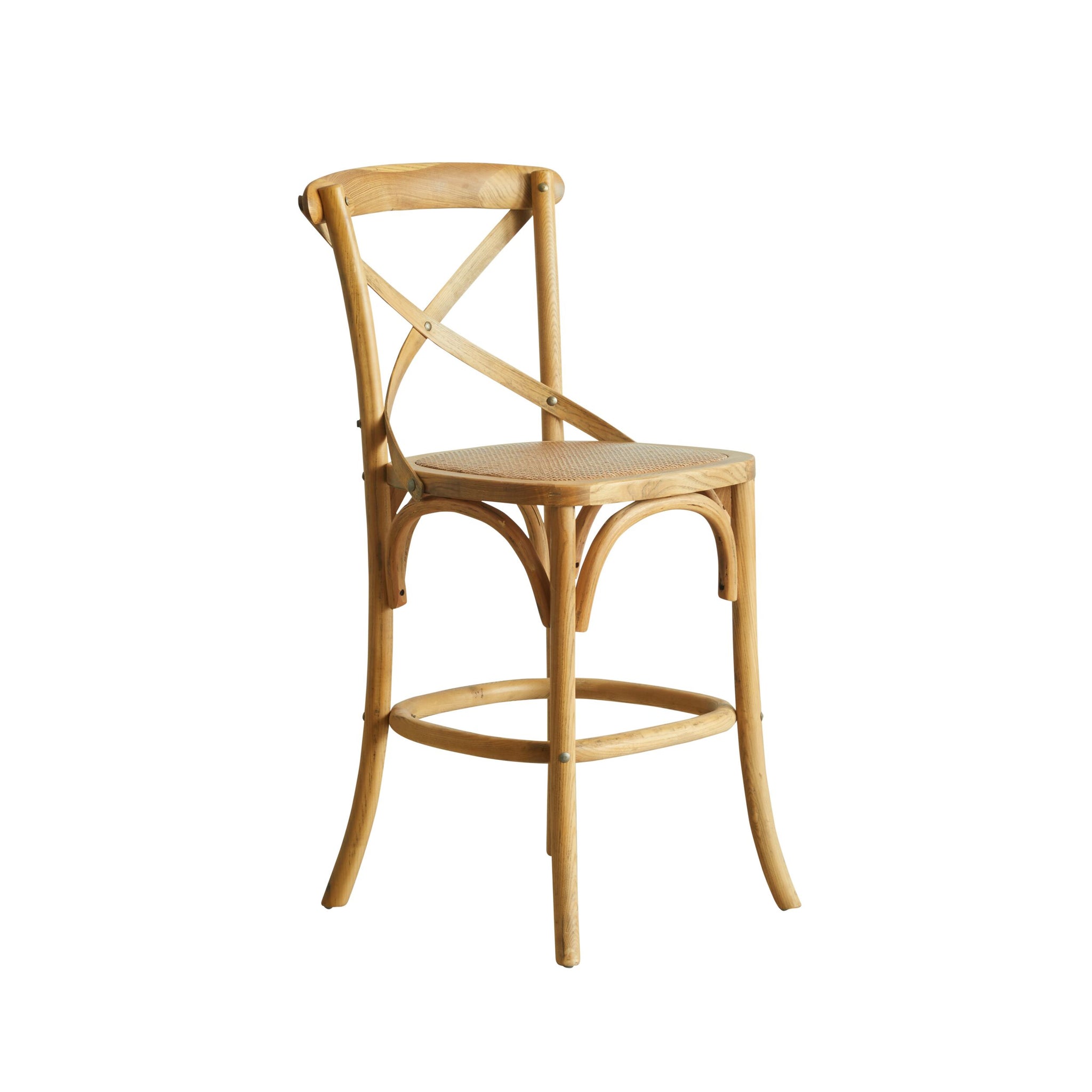 Provincial Cross Back Dining Stool Natural Oak