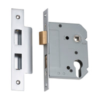 2177 Mortice Lock Euro Satin Chrome CTC47.5mm Backset 57mm