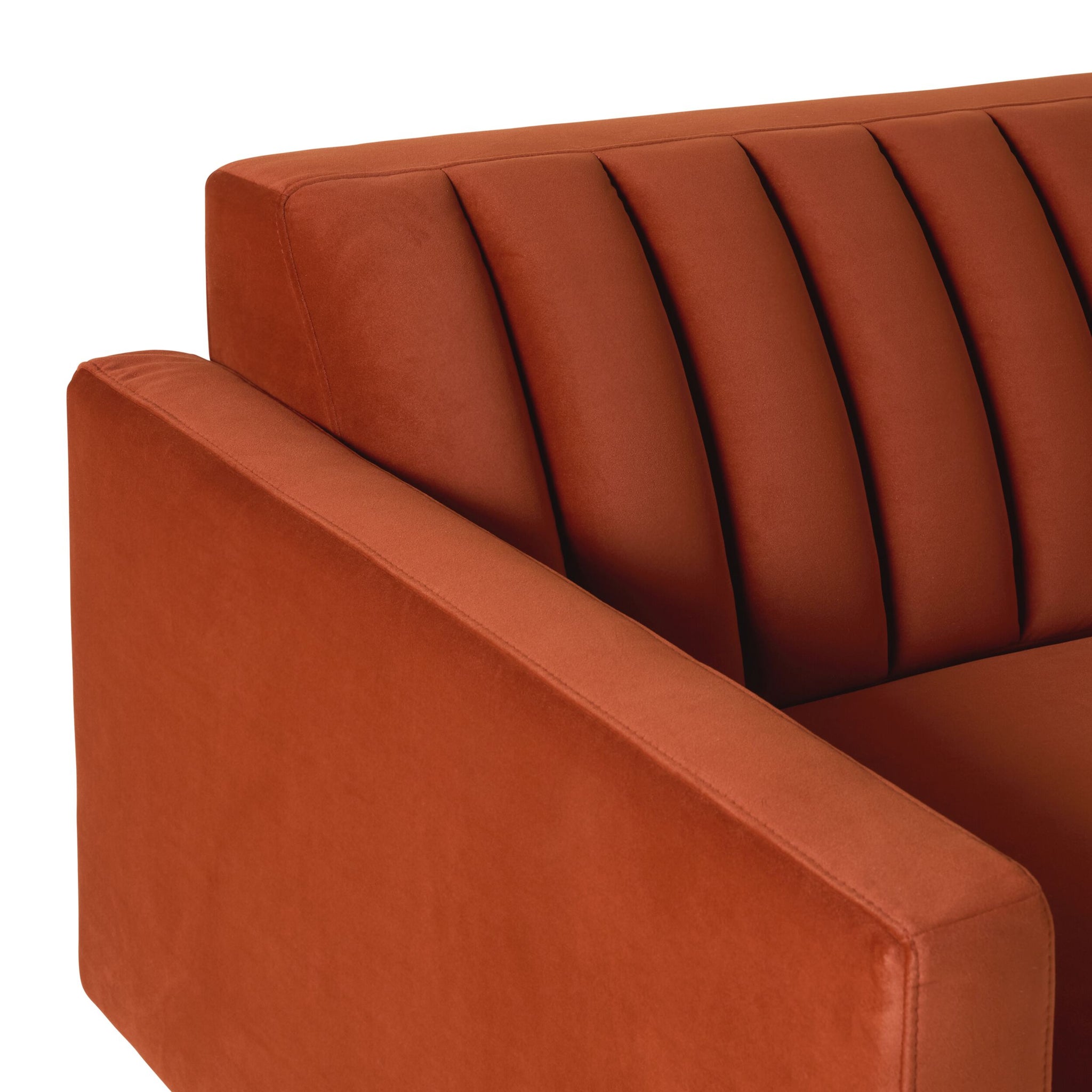 Stitch 2 Seater Velvet Sofa Copper