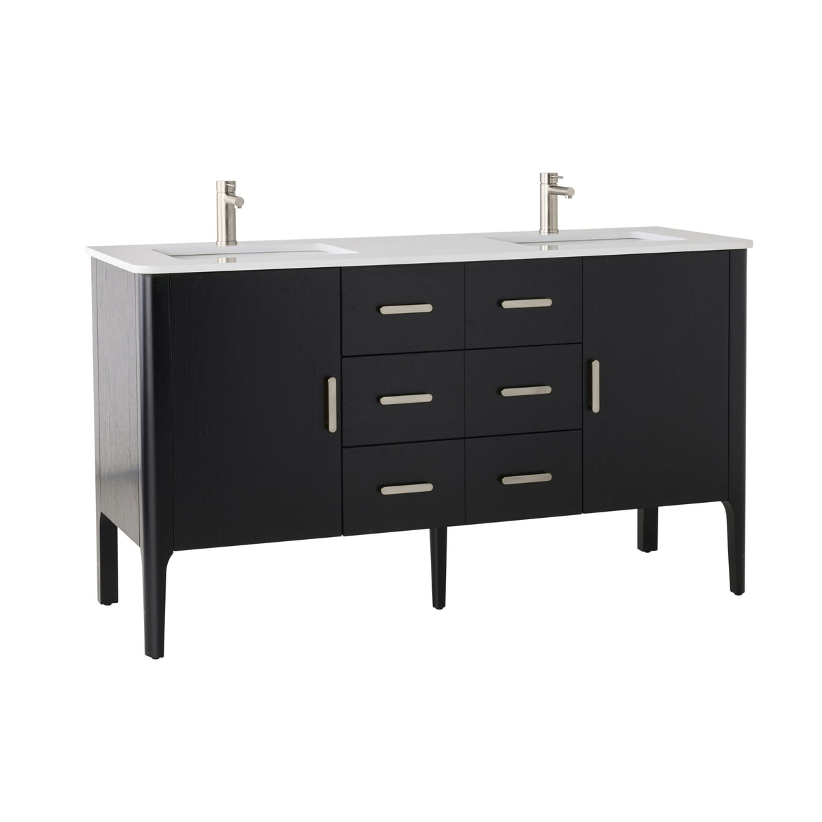 Odin Double Vanity Black Oak 1550mm