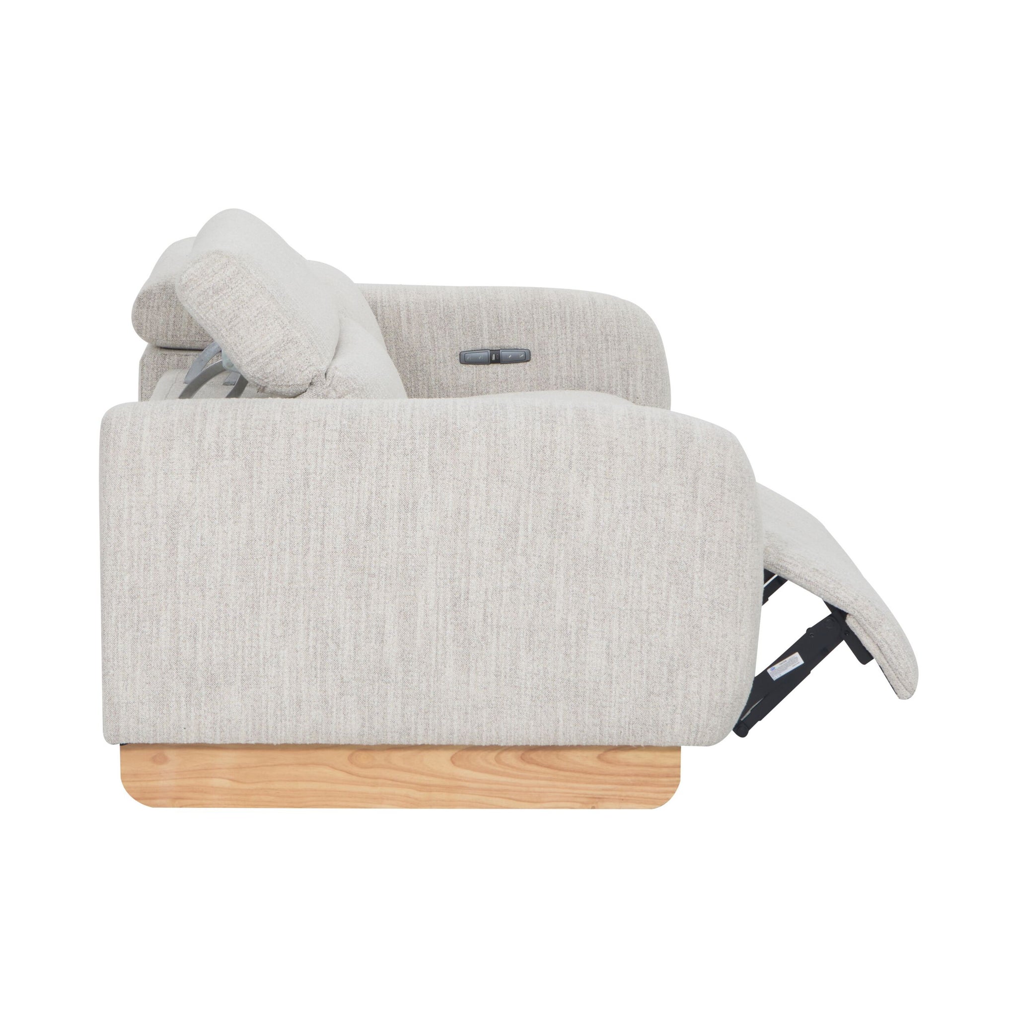 Bellano 3 Seater Recliner Natural Textured Slub