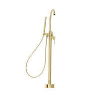 Finlay Floor Mounted Bath Mixer with Hand Shower Brushed Brass