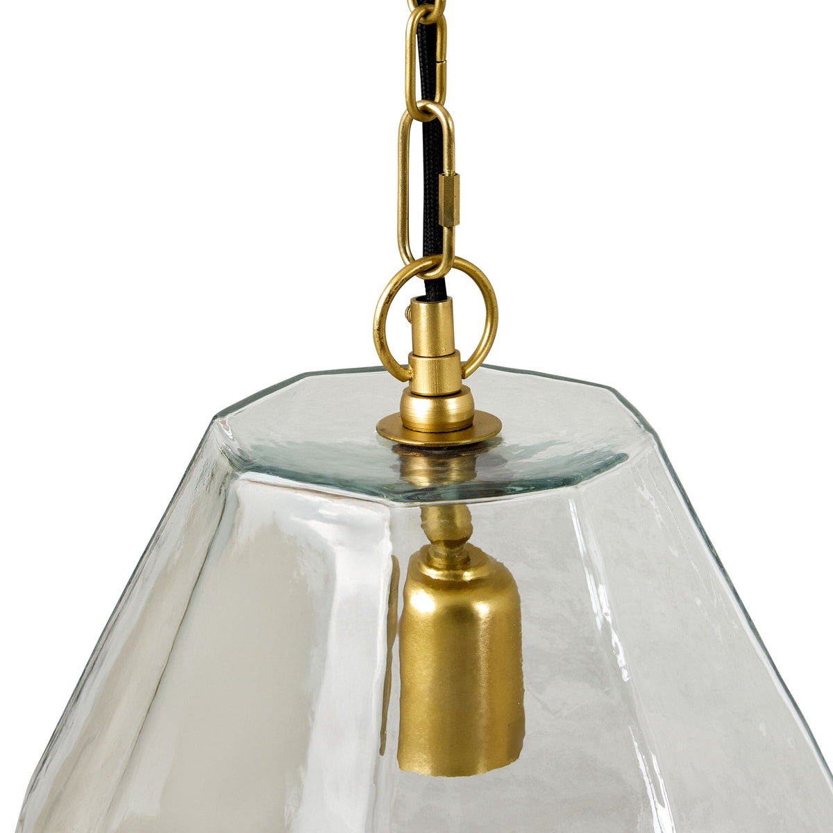 Solene Glass Pendant Matte Brass 26x26x36cm