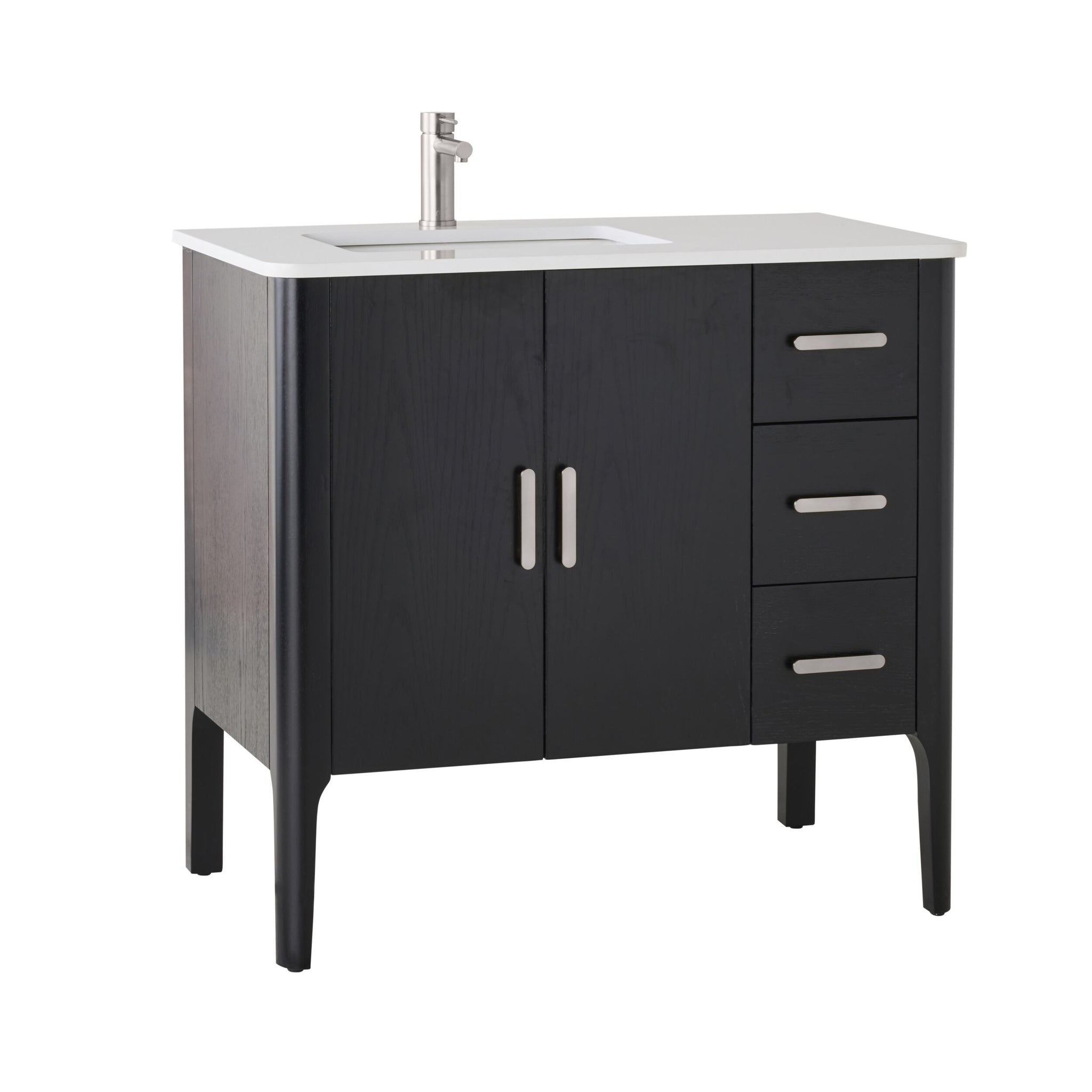 Odin Single Vanity Black Oak 940mm