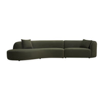 Wylder 4 Seater Curved Sofa Velvet Eucalyptus