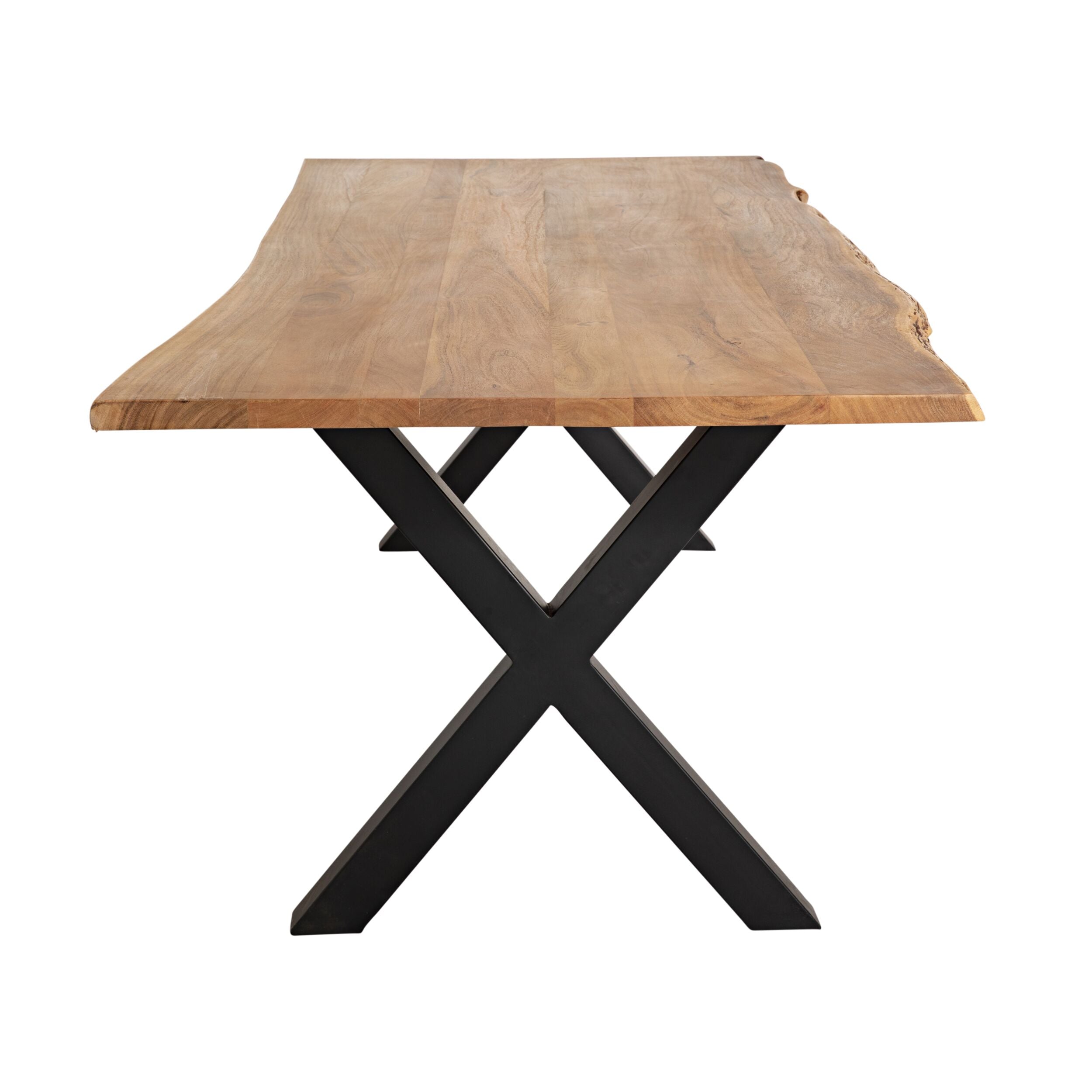 Live Edge Timber Dining Table with Cross Leg Base 260cm