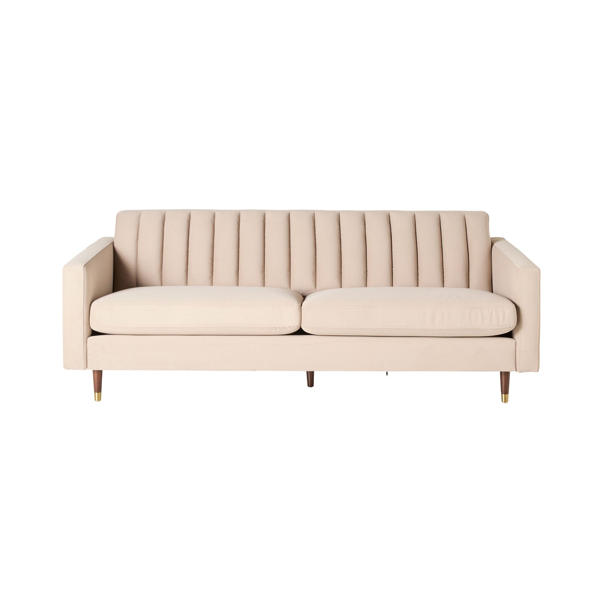 Stitch 3 Seater Velvet Sofa Taupe