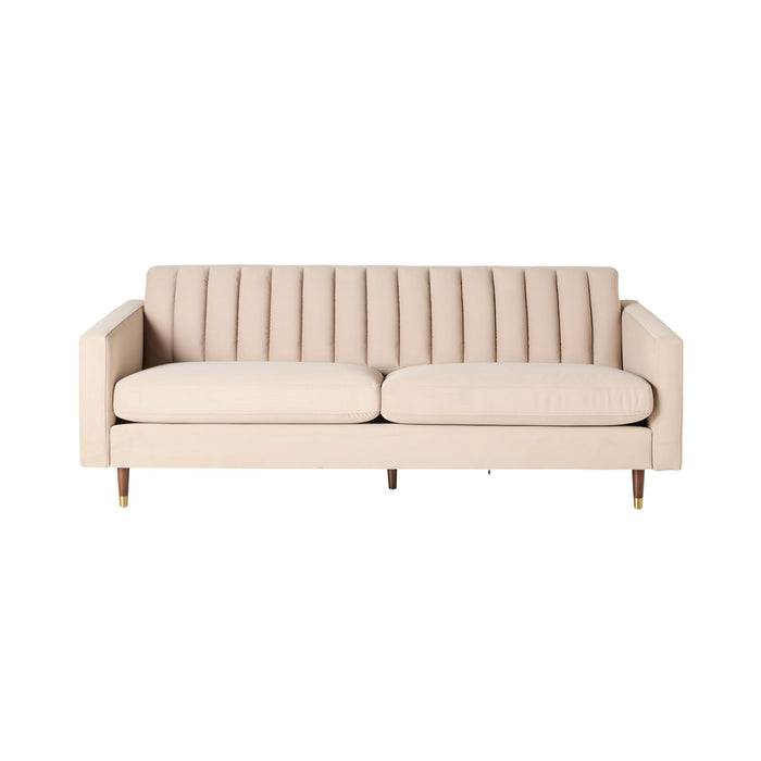 Stitch 3 Seater Velvet Sofa Taupe